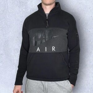 Nike Air Sportswear Men's size M Half Zip Sweatshirt Black-Anthracite 861620-010